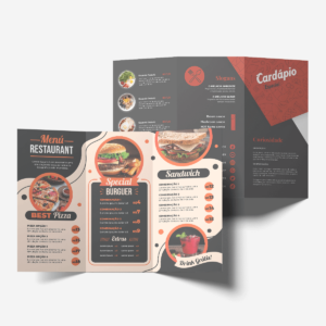 Cardápio com Dobra - Cardápio com 2 Dobras