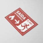 Placa PVC Saída Emergência Incêndio